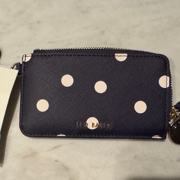 Ted Baker Handbags - Ted Baker Lulu Blue and Cream Polka Dot Wallet